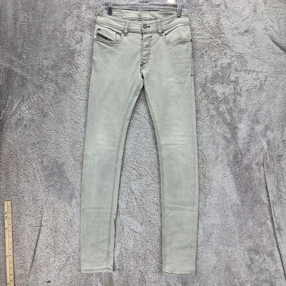 Diesel Jeans Mens 27x32 Gray Sleenker Slim Skinny Button Fly Stretch 0666S